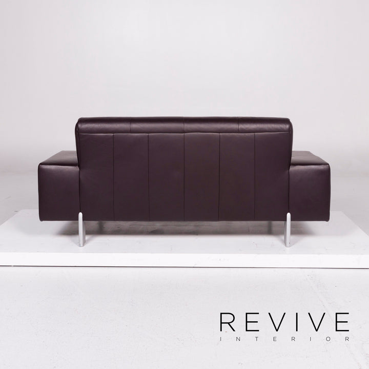 BMP Rolf Benz Leder Sofa Aubergine Zweisitzer Couch #11195