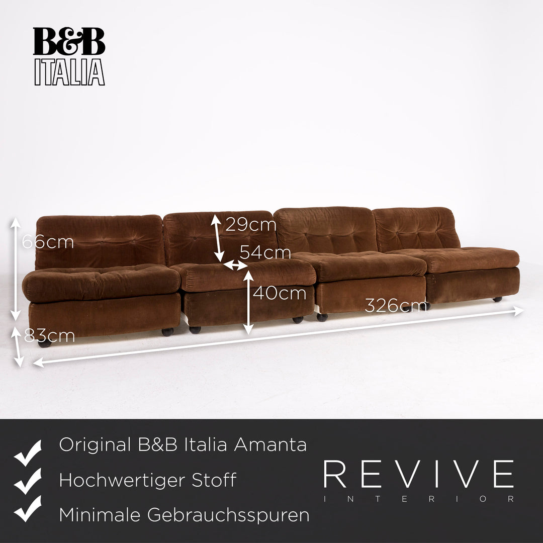 B&B Italia Amanta Designer Stoff Sofa Braun Viersitzer Couch #8654