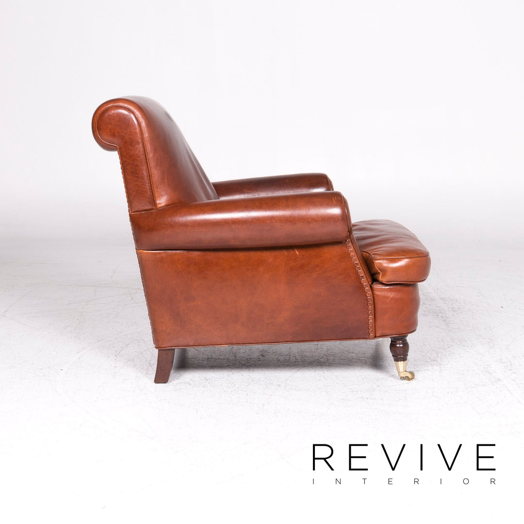 Baxter Charlotte Designer Ensemble de 2 fauteuils en cuir Marron #9374