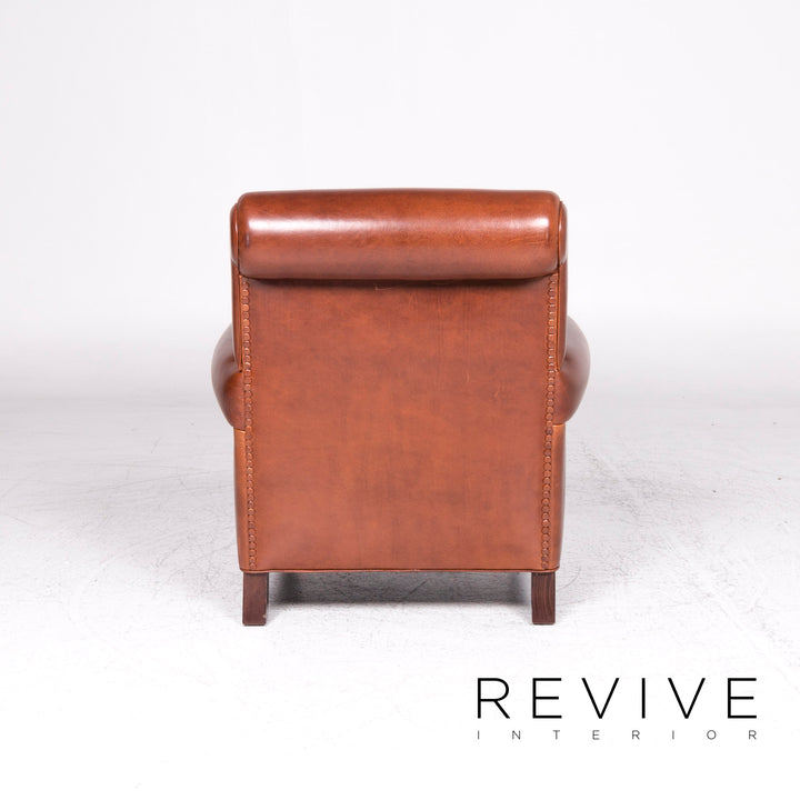 Baxter Charlotte Designer Ensemble de 2 fauteuils en cuir Marron #9374