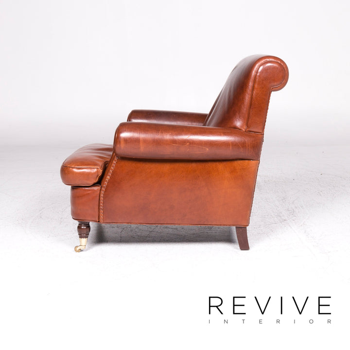 Baxter Charlotte Designer Ensemble de 2 fauteuils en cuir Marron #9374