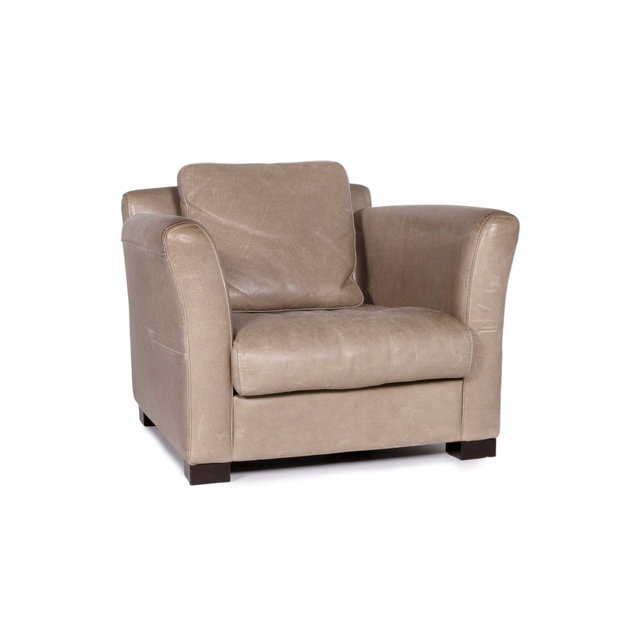 Baxter Diner Fauteuil en cuir aniline gris #10591