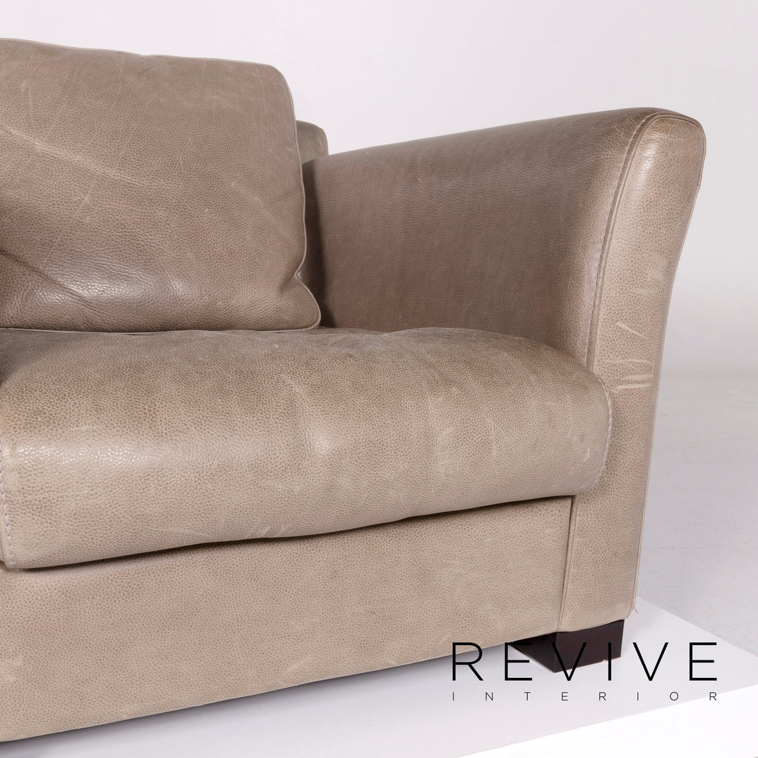 Baxter Diner Fauteuil en cuir aniline gris #10591