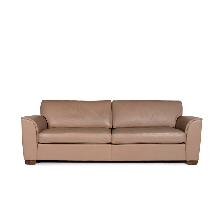 Banc Luana canapé en cuir marron Cappuccino canapé trois places #11318