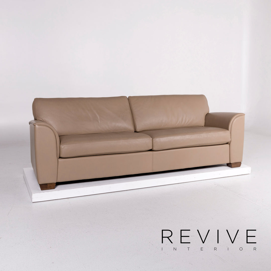 Banc Luana canapé en cuir marron Cappuccino canapé trois places #11318
