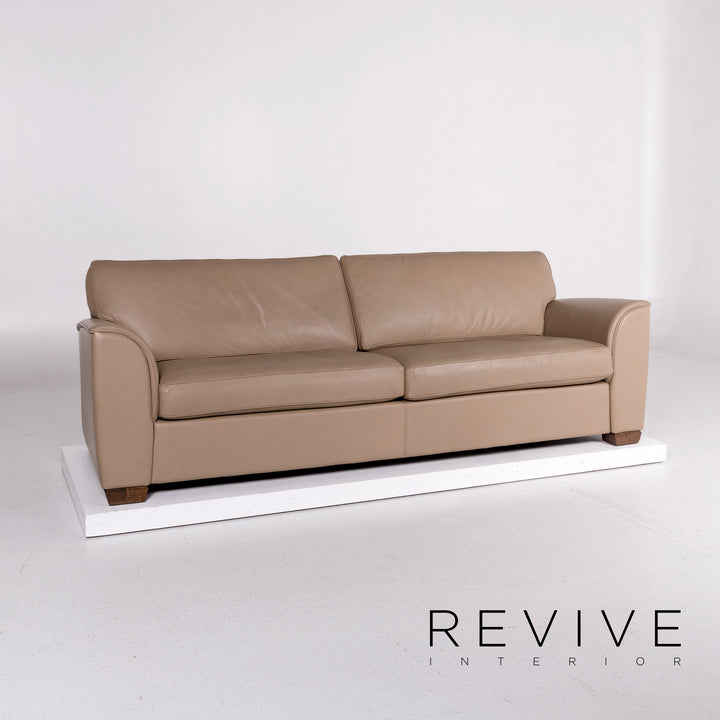 Banc Luana canapé en cuir marron Cappuccino canapé trois places #11318