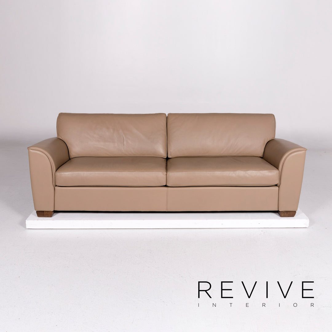 Banc Luana canapé en cuir marron Cappuccino canapé trois places #11318