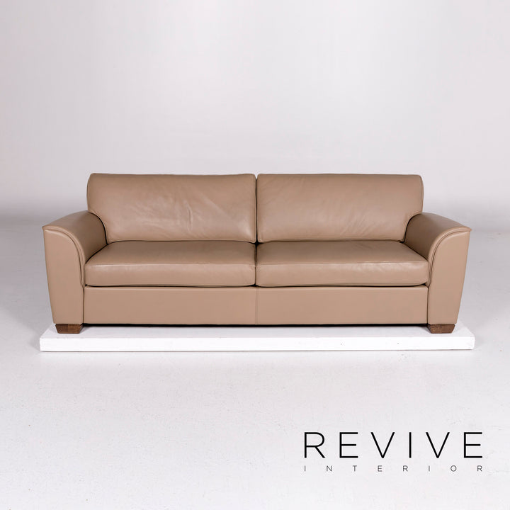 Banc Luana canapé en cuir marron Cappuccino canapé trois places #11318