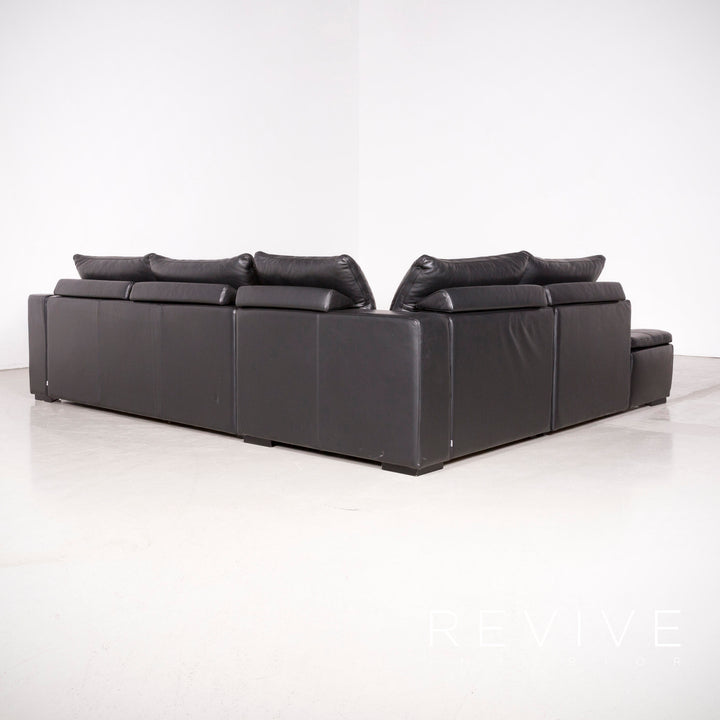 BoConcept Designer Leder Ecksofa Schwarz Echtleder Sofa Couch #7687