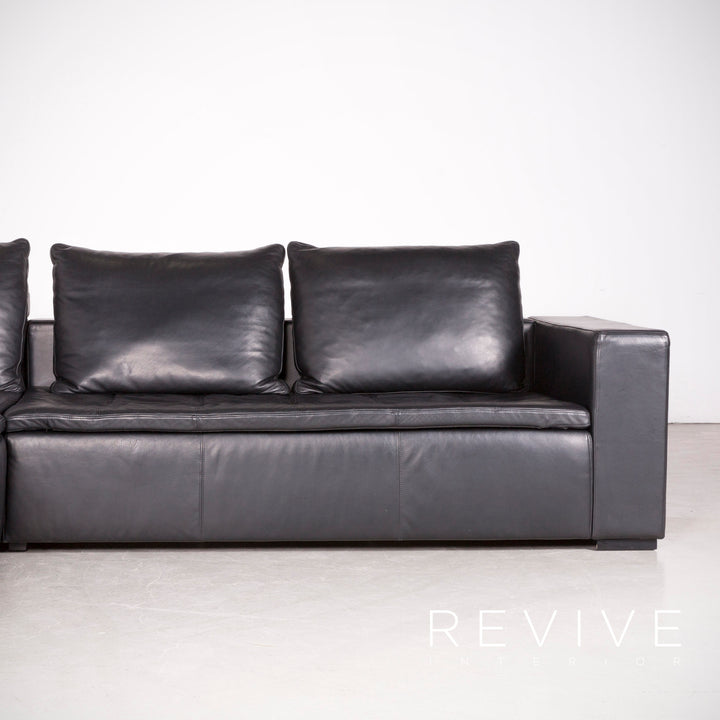 BoConcept Designer Leder Ecksofa Schwarz Echtleder Sofa Couch #7687