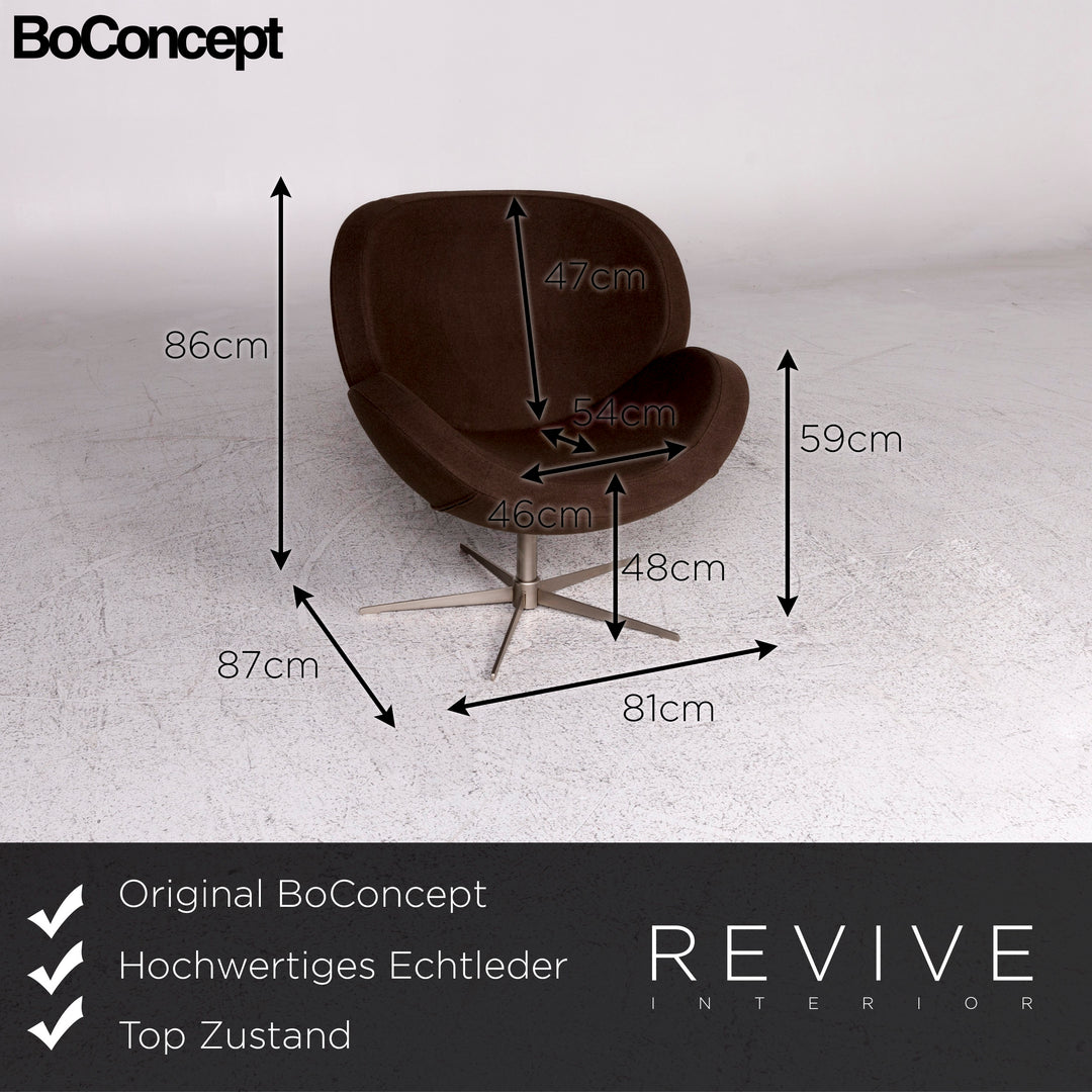 BoConcept Designer Stoff Sessel Braun Drehstuhl #9851