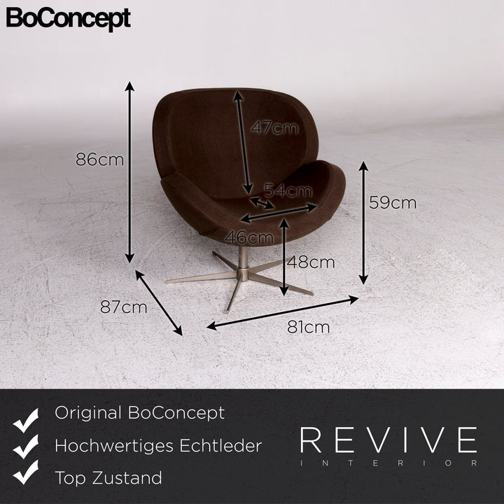 BoConcept Designer Stoff Sessel Garnitur Braun 2x Sessel 1x Hocker #9850