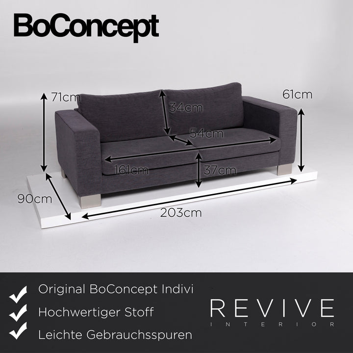 BoConcept Indivi Stoff Sofa Grau Dreisitzer Couch #10157