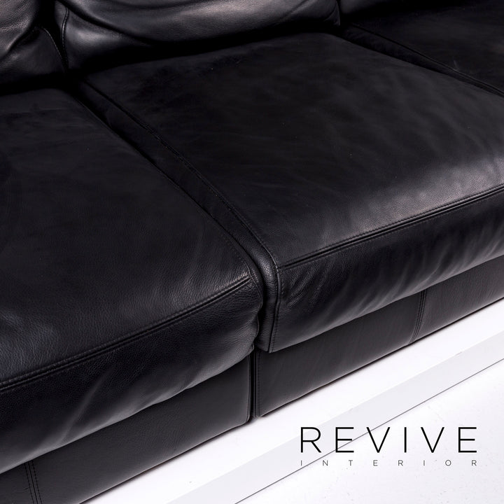 BoConcept Largo Leder Sofa Schwarz Dreisitzer Funktion Couch #10559