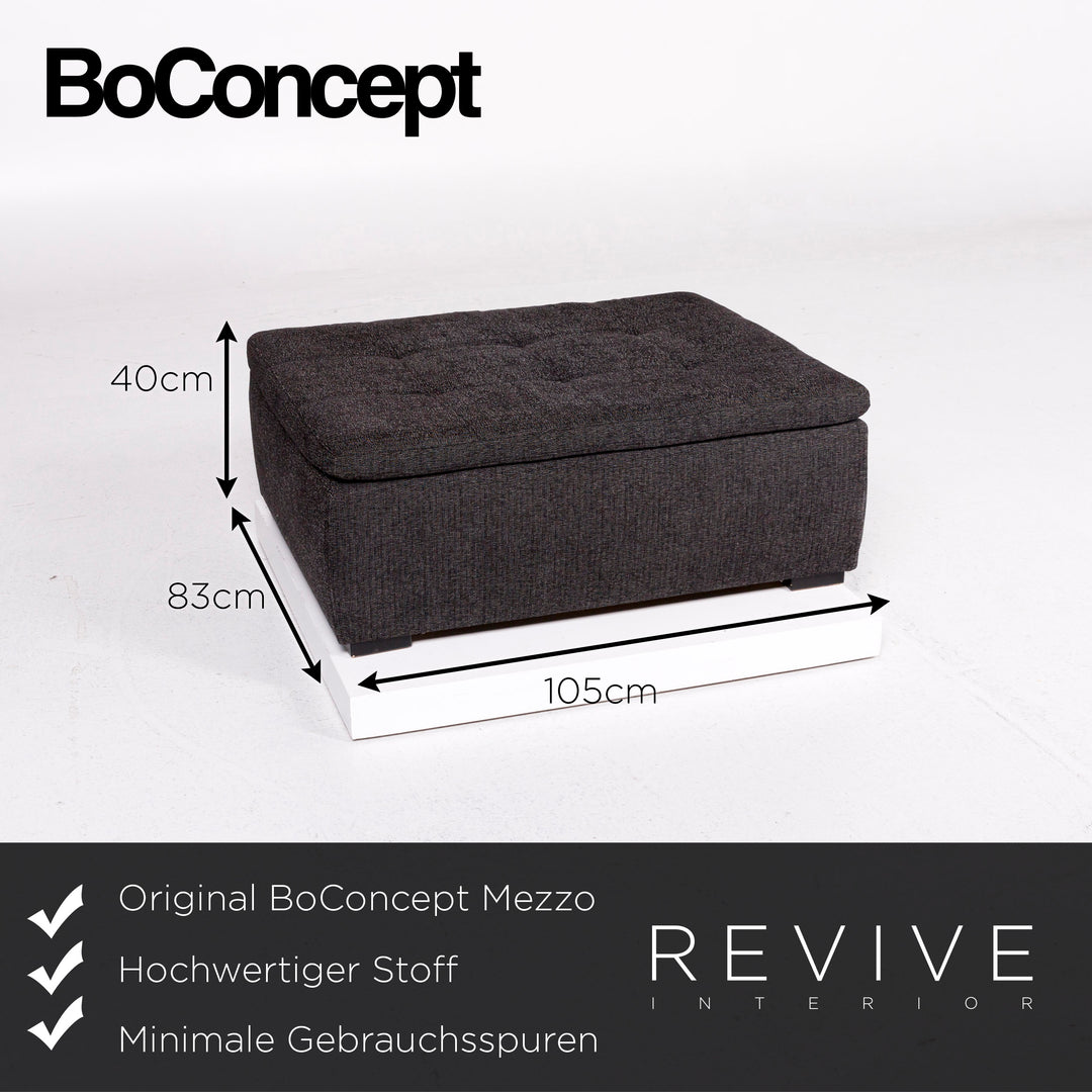 BoConcept Mezzo Stoff Sofa Garnitur Anthrazit Schwarzgrau 1x Zweisitzer 1x Sessel 1x Hocker #11264