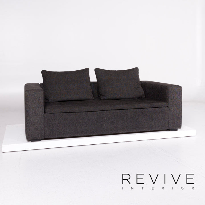 BoConcept Mezzo Stoff Sofa Garnitur Anthrazit Schwarzgrau 1x Zweisitzer 1x Sessel 1x Hocker #11264
