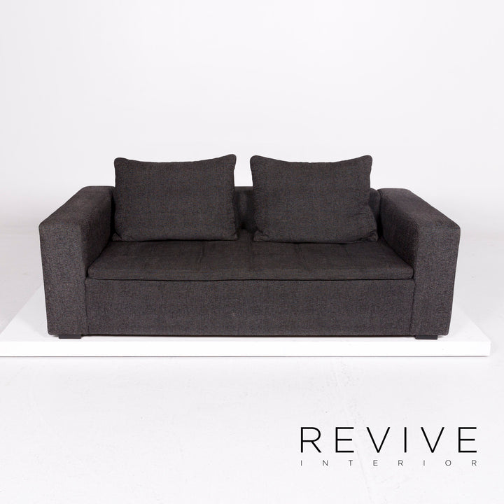 BoConcept Mezzo Stoff Sofa Garnitur Anthrazit Schwarzgrau 1x Zweisitzer 1x Sessel 1x Hocker #11264