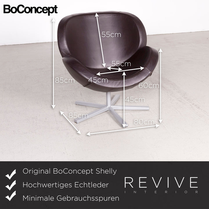 Bo Concept Shelly Designer Leder Sessel Braun Echtleder Stuhl #7746