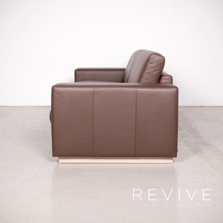Bolia Designer Leder Sofa Braun Echtleder Dreisitzer Couch #7599