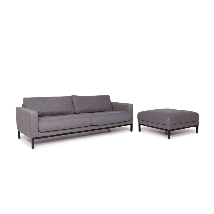 Bolia North Sofa Stoff Garnitur Grau 1x Dreisitzer 1x Hocker #11888