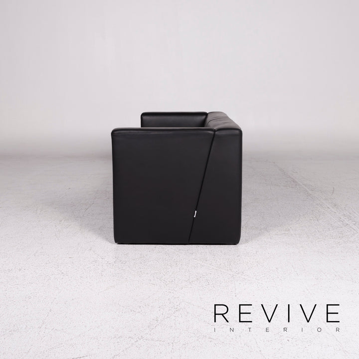 Brühl Collection Visavis Leder Sofa Schwarz Zweisitzer Couch #9953