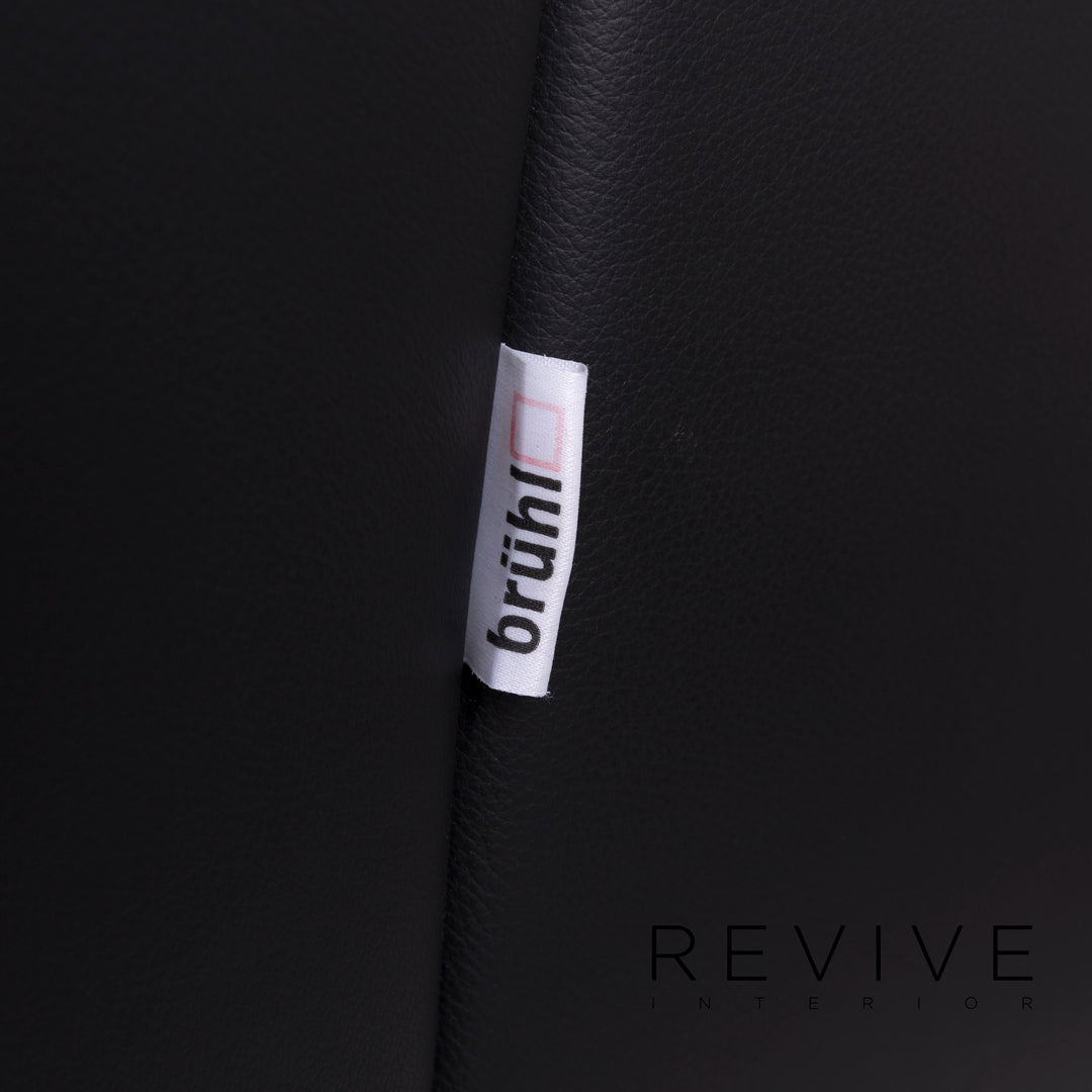 Brühl Collection Visavis Leder Sofa Schwarz Zweisitzer Couch #9953