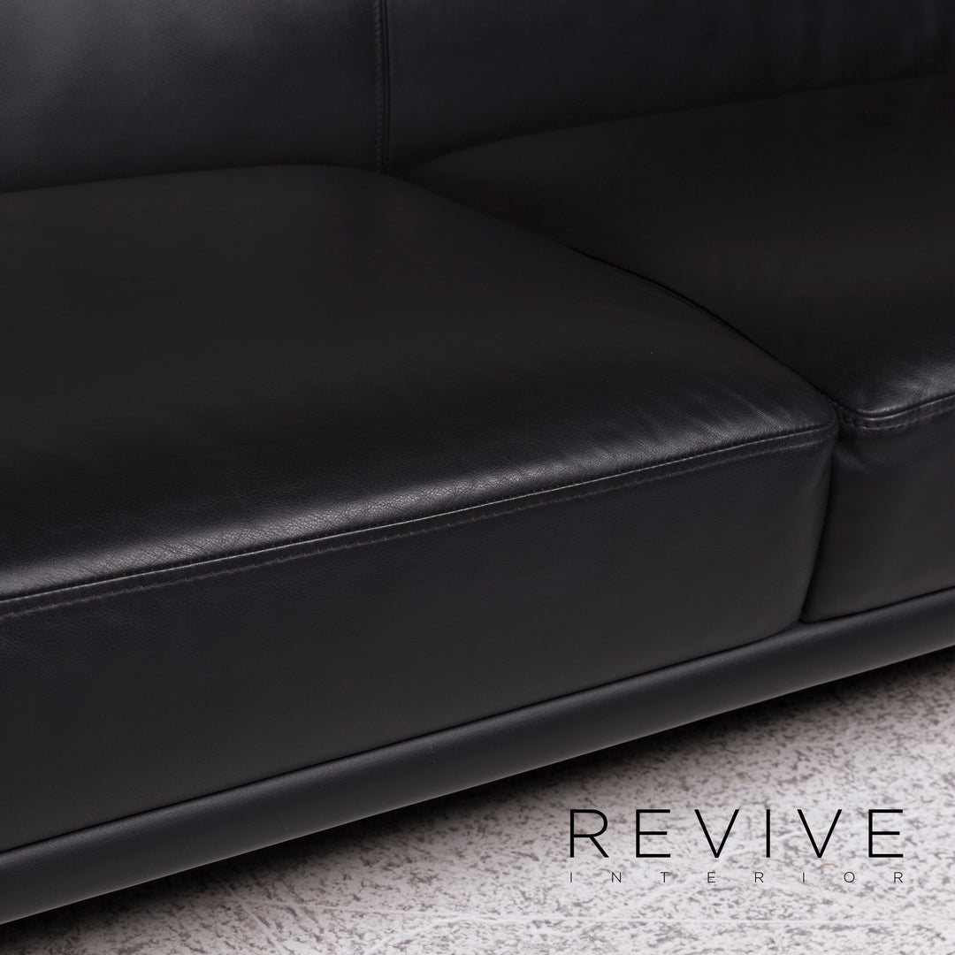Brühl Collection Visavis Leder Sofa Schwarz Zweisitzer Couch #9953