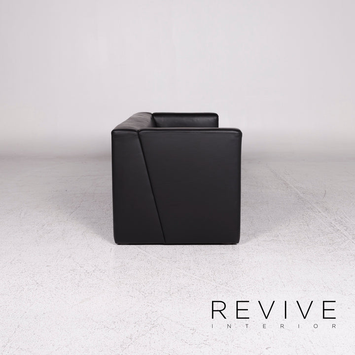 Brühl Collection Visavis Leder Sofa Schwarz Zweisitzer Couch #9953