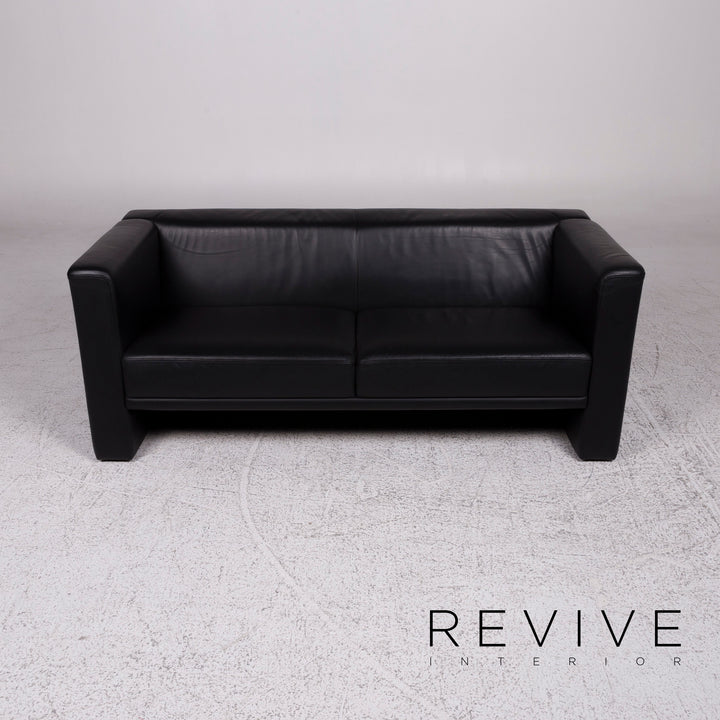 Brühl Collection Visavis Leder Sofa Schwarz Zweisitzer Couch #9953