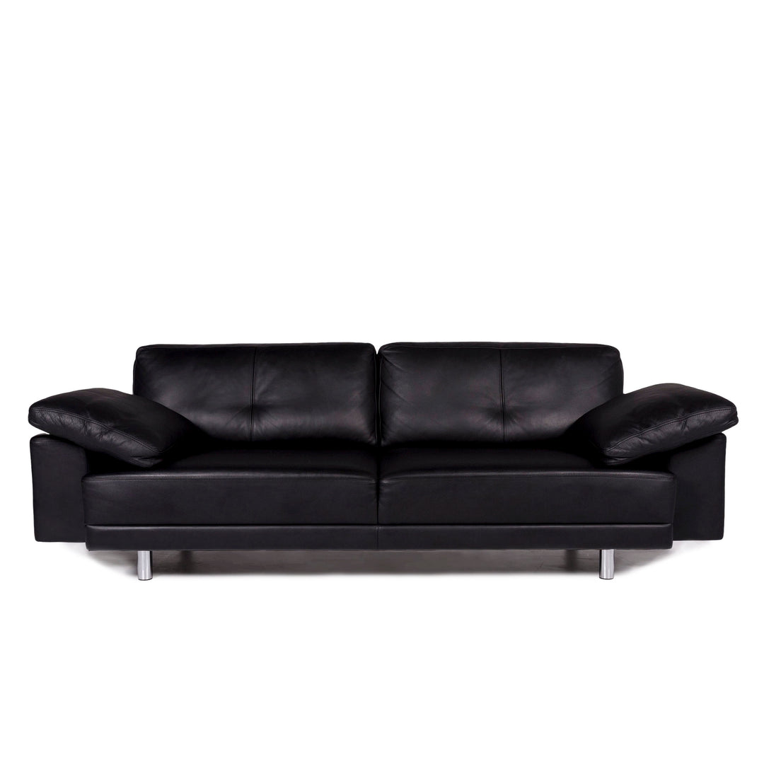 Brühl Leder Sofa Schwarz Zweisitzer Couch #10357