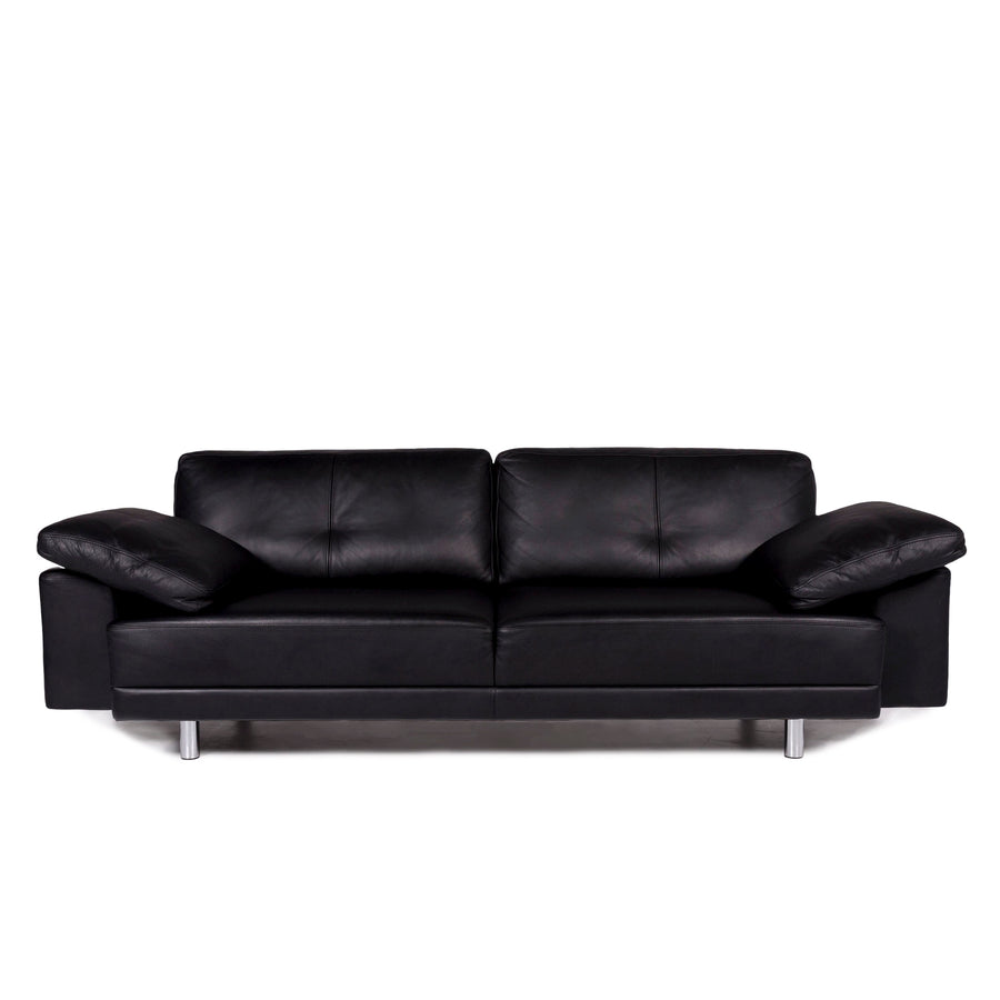 Brühl Leder Sofa Schwarz Zweisitzer Couch #10357