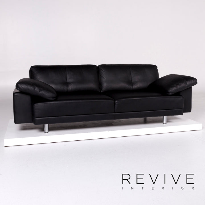 Brühl Leder Sofa Schwarz Zweisitzer Couch #10357