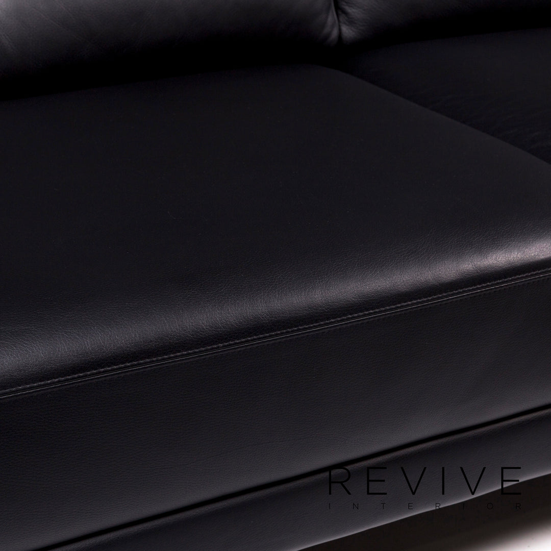 Brühl Leder Sofa Schwarz Zweisitzer Couch #10357