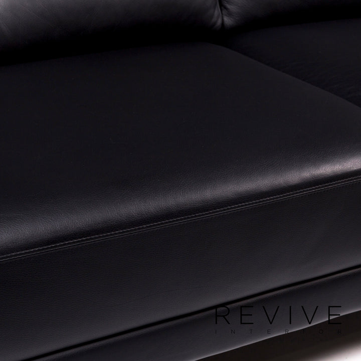 Brühl Leder Sofa Schwarz Zweisitzer Couch #10357