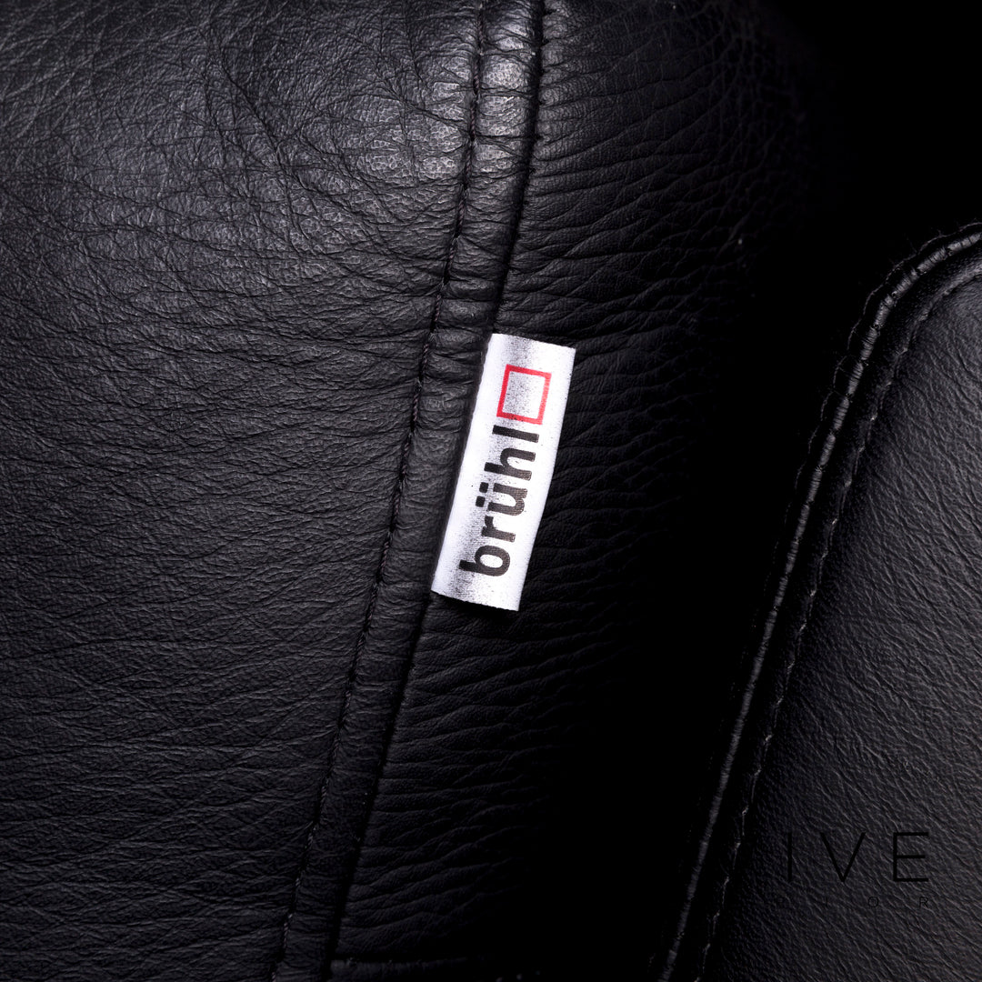 Brühl Leder Sofa Schwarz Zweisitzer Couch #10357
