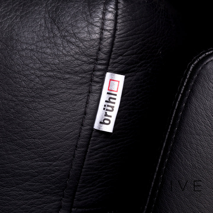 Brühl Leder Sofa Schwarz Zweisitzer Couch #10357