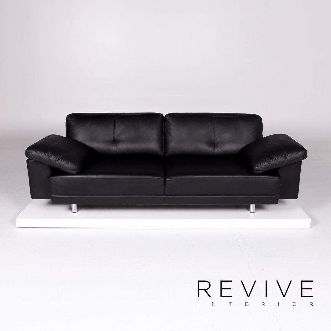 Brühl Leder Sofa Schwarz Zweisitzer Couch #10357