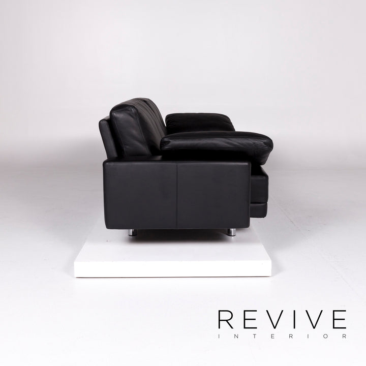 Brühl Leder Sofa Schwarz Zweisitzer Couch #10357