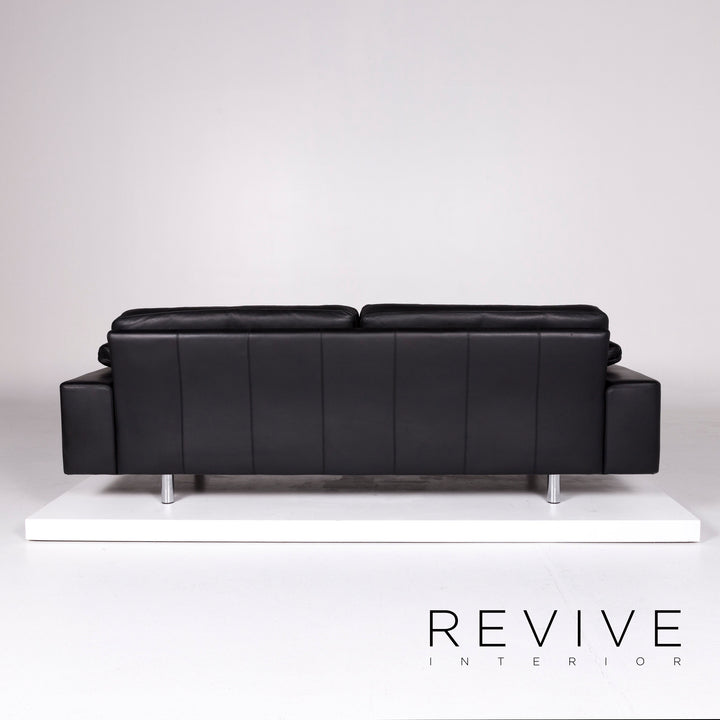 Brühl Leder Sofa Schwarz Zweisitzer Couch #10357