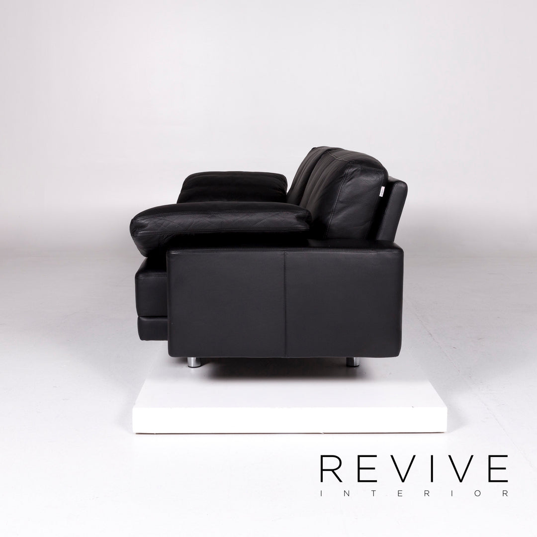 Brühl Leder Sofa Schwarz Zweisitzer Couch #10357