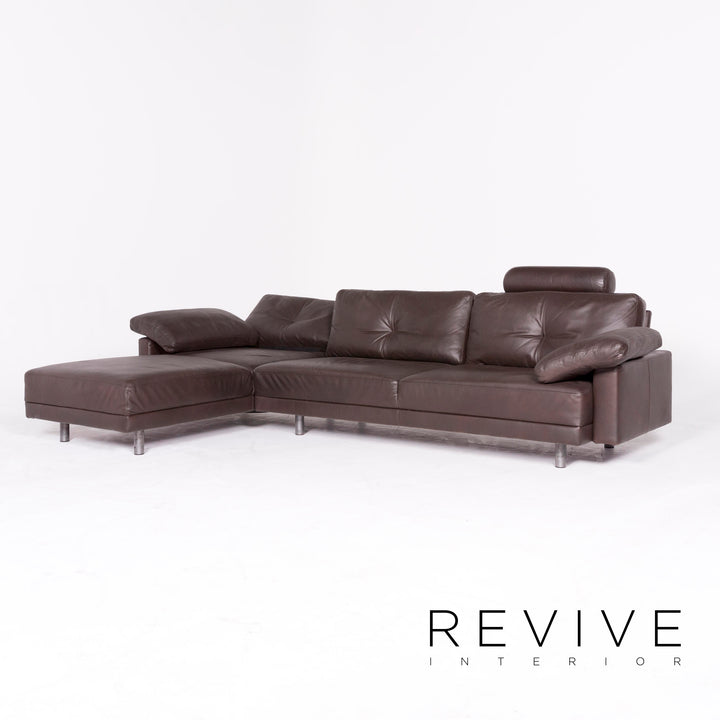 Brühl & Sippold Alba Leder Ecksofa Braun Echtleder Sofa Couch #8586