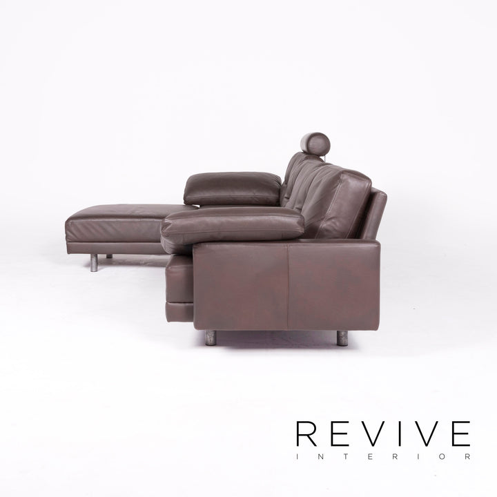 Brühl & Sippold Alba Leder Ecksofa Braun Echtleder Sofa Couch #8586