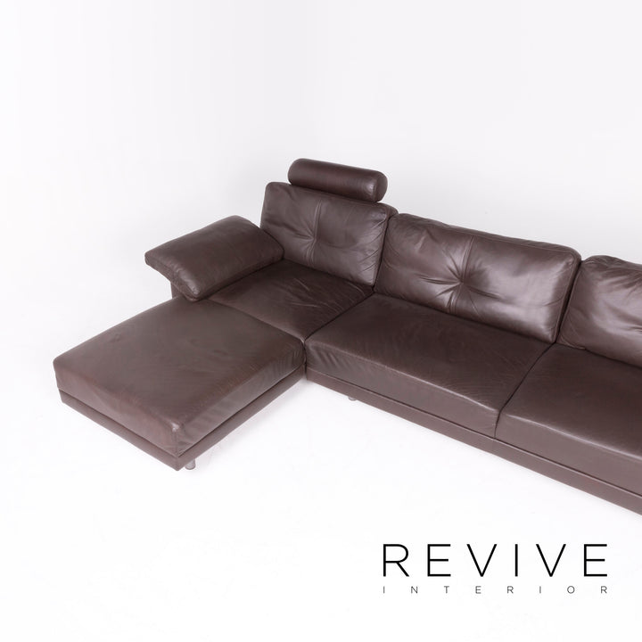 Brühl & Sippold Alba Leder Ecksofa Braun Echtleder Sofa Couch #8586