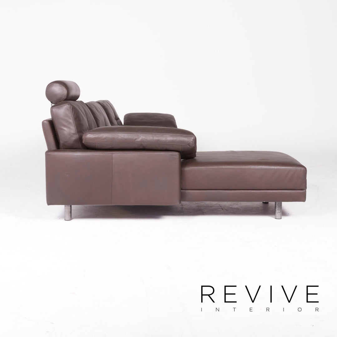 Brühl & Sippold Alba Leder Ecksofa Braun Echtleder Sofa Couch #8586