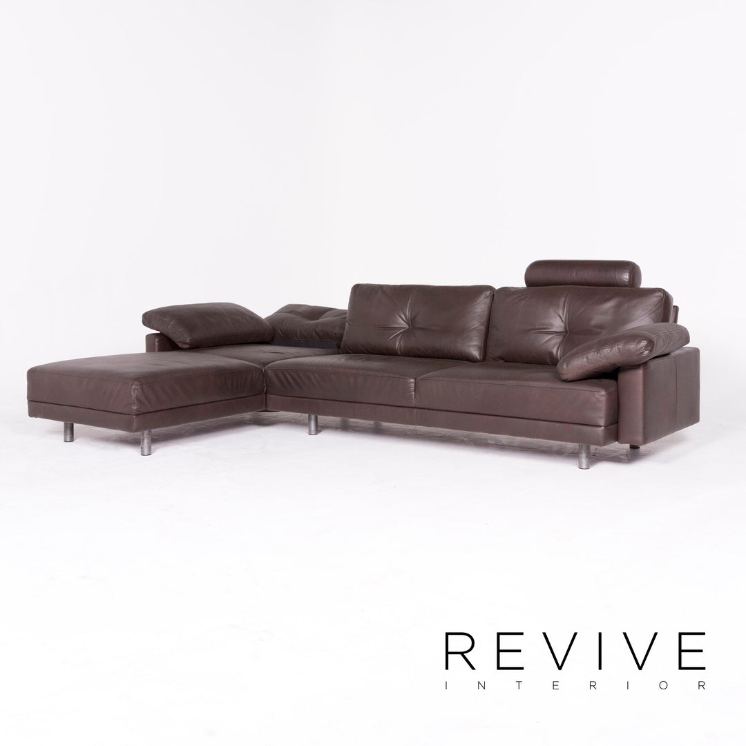 Brühl & Sippold Alba Leder Ecksofa Braun Echtleder Sofa Couch #8586