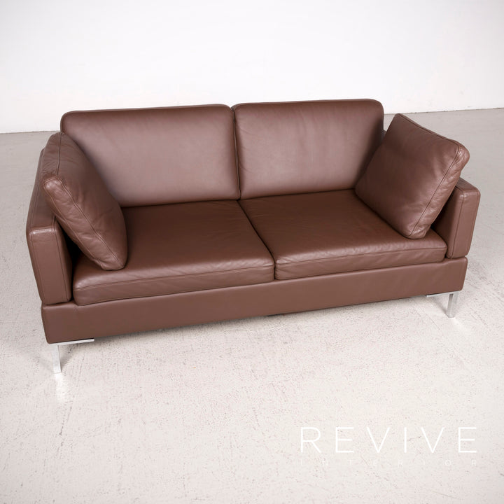 Brühl & Sippold Alba Leder Sofa Braun Zweisitzer Echtleder #8191