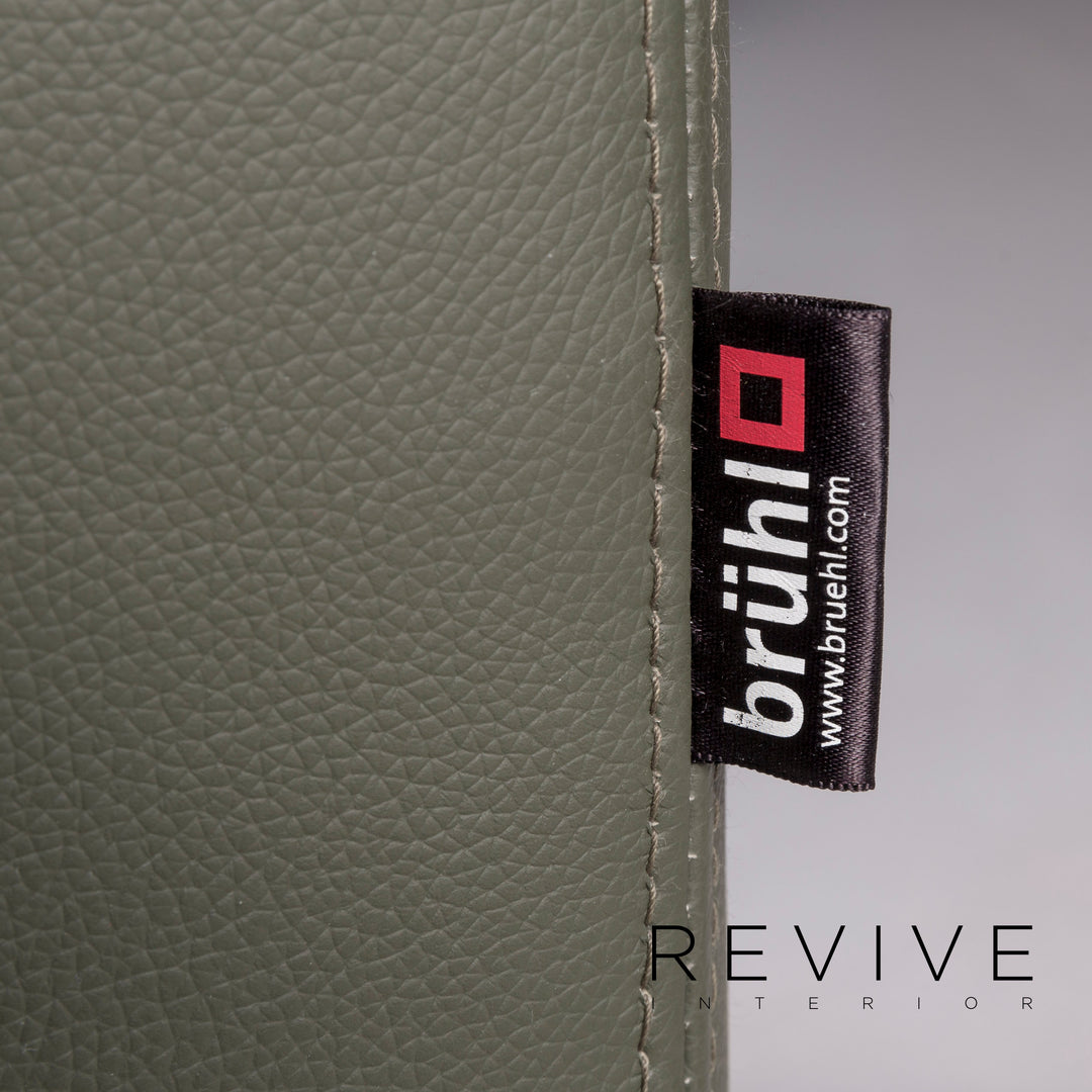 Brühl & Sippold Alba Leather Sofa Green Three Seater Couch #11704