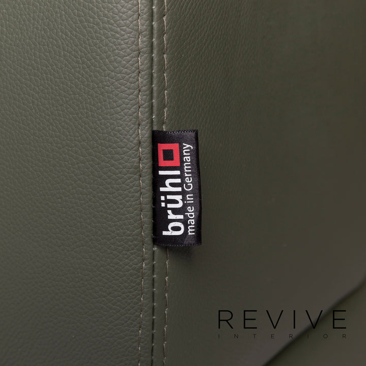 Brühl & Sippold Alba Leather Sofa Green Three Seater Couch #11704