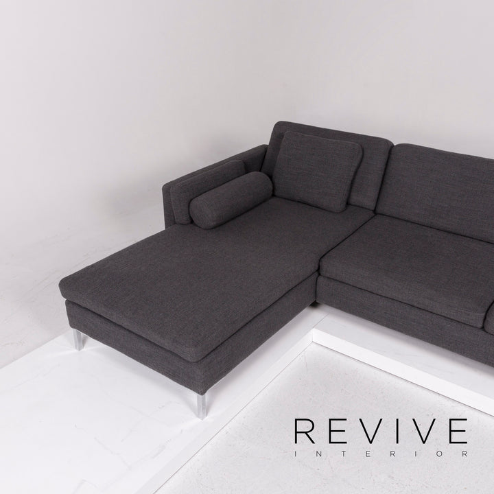 Brühl & Sippold Alba fabric corner sofa gray function sofa couch #11139