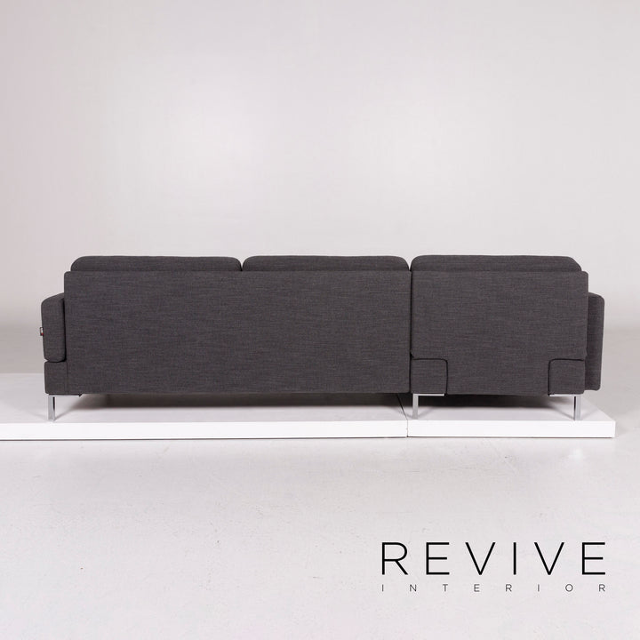 Brühl & Sippold Alba fabric corner sofa gray function sofa couch #11139